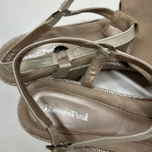 Beautifeel Sandals Shoes Open Toe Wedge Suede Orthopedic Brown Tan 39 9 - Picture 8 of 11